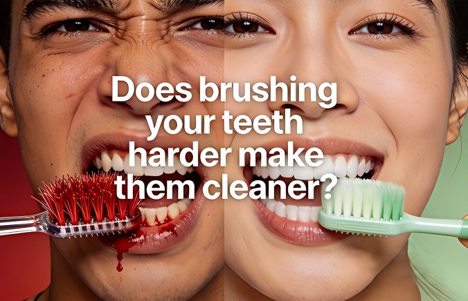 Does brushing your teeth harder make them cleaner?
