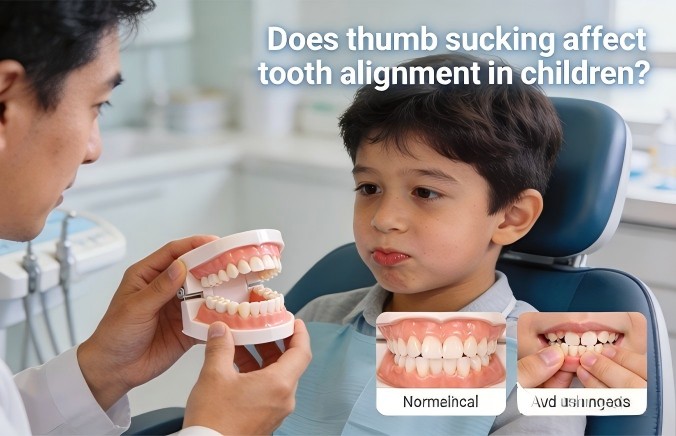 Does thumb sucking affect tooth alignment in children?
