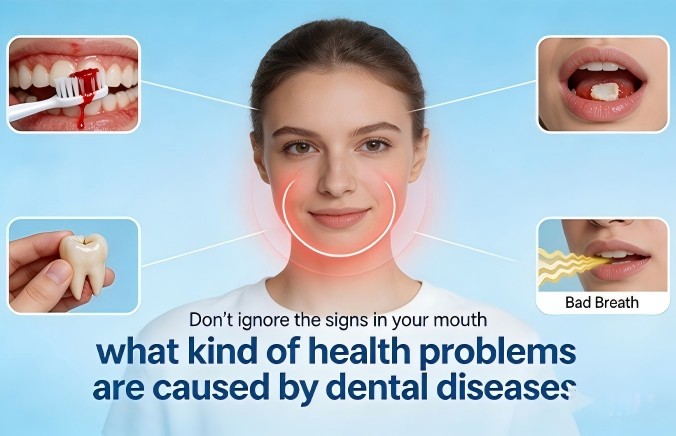 What kind of health problems are caused by dental diseases