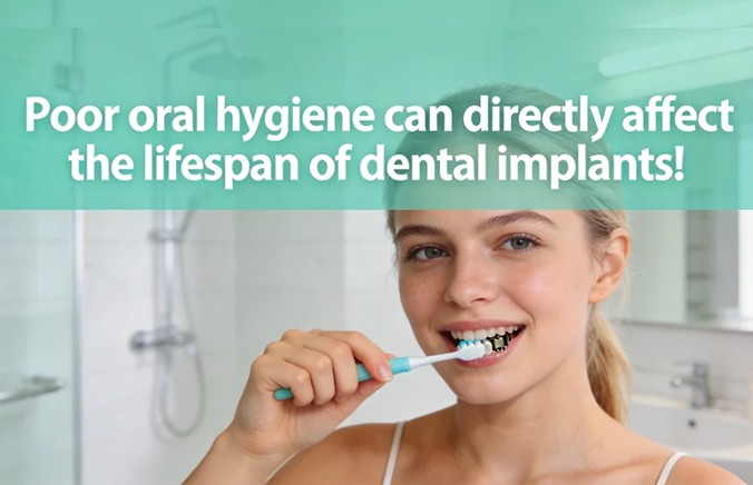 Poor oral hygiene can directly affect the lifespan of dental implants!