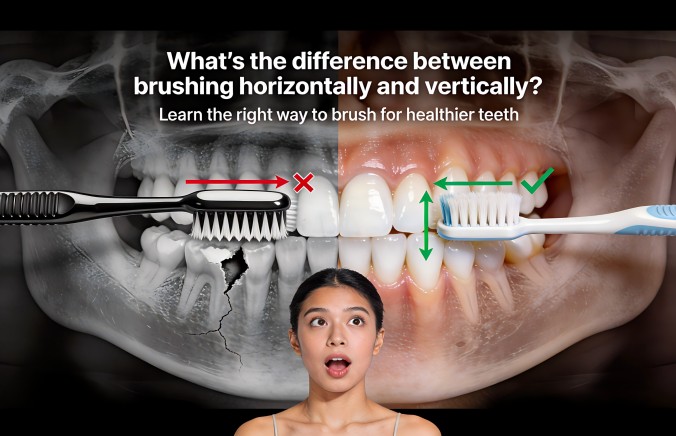 Are you brushing your teeth the right way? Horizontal vs. vertical brushing: a huge difference in direction and effect.